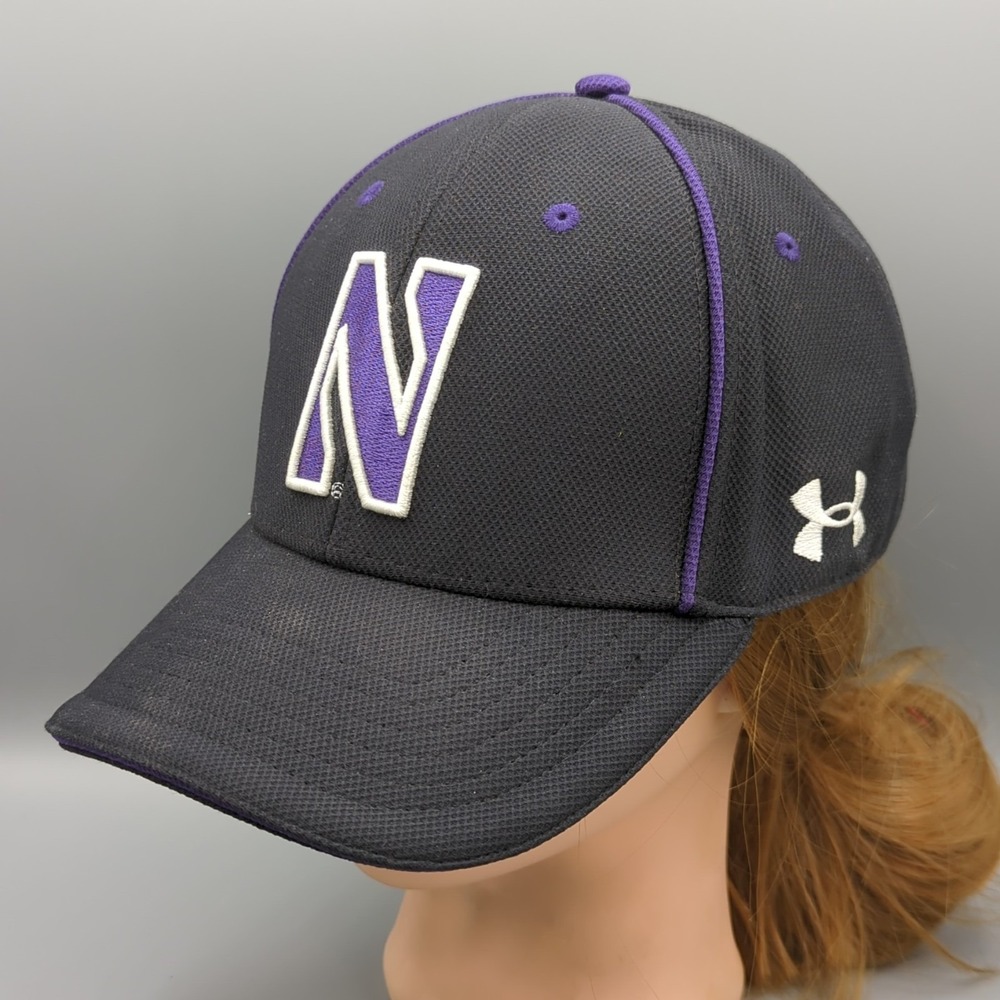 Northwestern University Under Armour Hat Cap Black Purple OSFA Strap Back